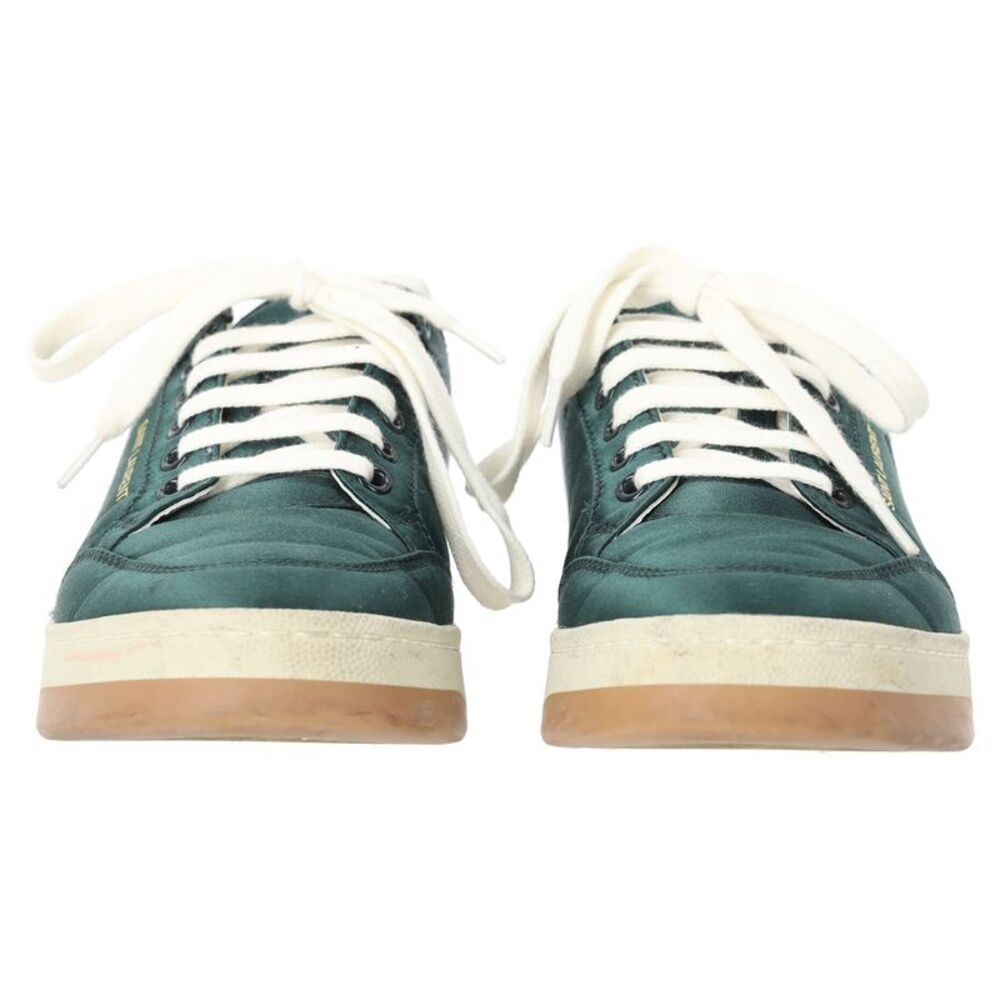 Saint Laurent SL/61 Low-Top Sneakers in Green Satin - Picture 4 of 12